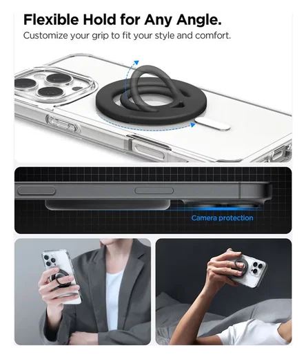 Spigen Dual Pop Magnetische MagSafe Telefoon Ring Houder Standaard Zwart afbeelding 6