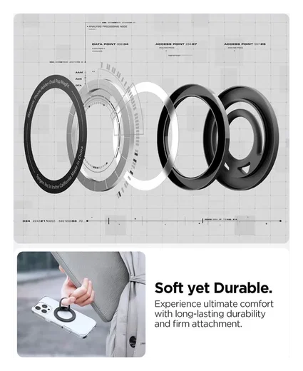 Spigen Dual Pop Magnetische MagSafe Telefoon Ring Houder Standaard Zwart afbeelding 7
