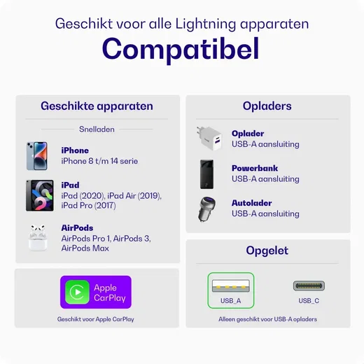 Set van 8 stuks 30cm Buddi Flex USB-A naar Lightning kabel afbeelding 7