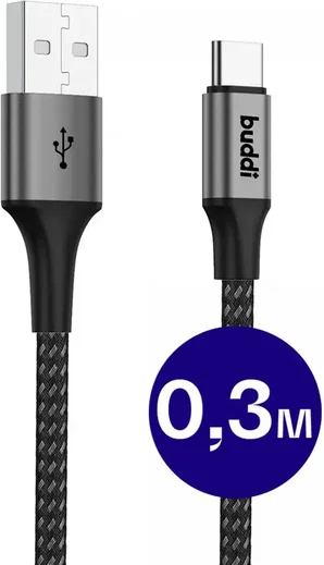 Set van 8 stuks 30cm Buddi Flex USB-A naar USB-C kabel afbeelding 11