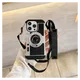 iPhone 16 Pro Max Hoesje Vintage Retro Camera Back Cover met Koord Zwart afbeelding 6