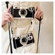 iPhone 16 Hoesje Vintage Retro Camera Back Cover met Koord Zwart afbeelding 5