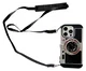 iPhone 15 Pro Hoesje Vintage Retro Camera Back Cover met Koord Zwart afbeelding 1