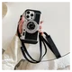 iPhone 15 Pro Hoesje Vintage Retro Camera Back Cover met Koord Zwart afbeelding 5