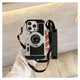 iPhone 15 Pro Hoesje Vintage Retro Camera Back Cover met Koord Zwart afbeelding 6