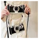 iPhone 14 Pro Hoesje Vintage Retro Camera Back Cover met Koord Zwart afbeelding 4
