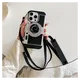 iPhone 14 Pro Hoesje Vintage Retro Camera Back Cover met Koord Zwart afbeelding 5