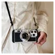iPhone 14 Pro Hoesje Vintage Retro Camera Back Cover met Koord Zwart afbeelding 7