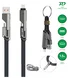 4smarts ComboCord Flat 240W USB-C/USB-A naar USB-C/Lightning Kabel 1.5M Grijs afbeelding 2