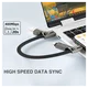4smarts ComboCord Flat 240W USB-C/USB-A naar USB-C/Lightning Kabel 1.5M Grijs afbeelding 4