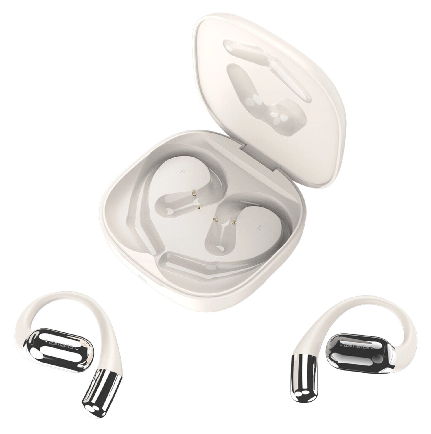 4smarts SkyBuds AI Screen Open-Ear Wireless Headset Bluetooth Oordopjes Beige afbeelding 12