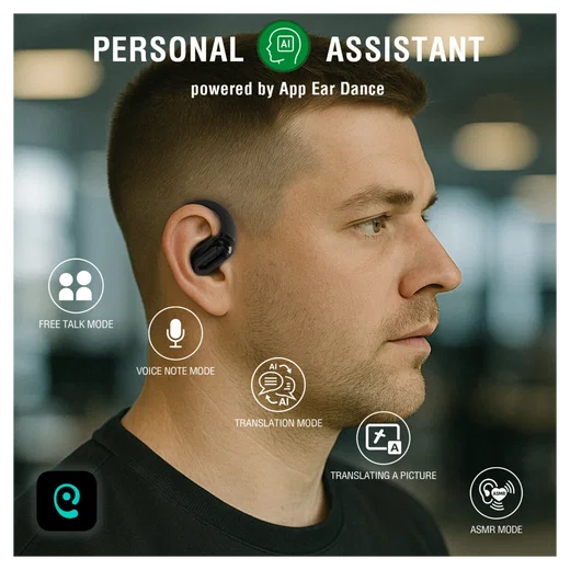 4smarts SkyBuds AI Screen Open-Ear Wireless Headset Bluetooth Oordopjes Zwart afbeelding 3