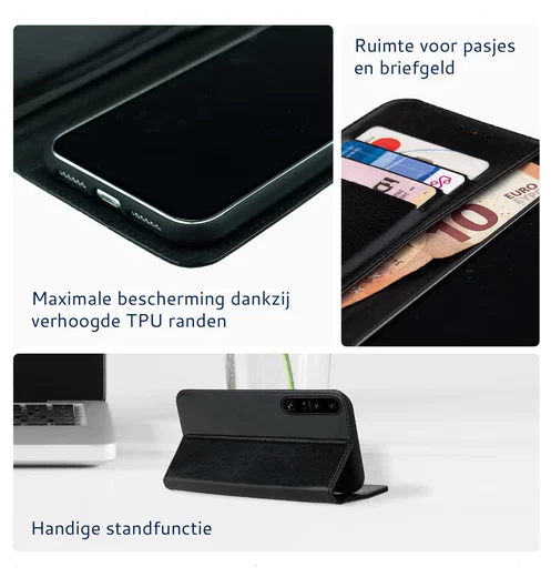 Rosso Element Sony Xperia 1 VII Hoesje Book Case Wallet Zwart afbeelding 3