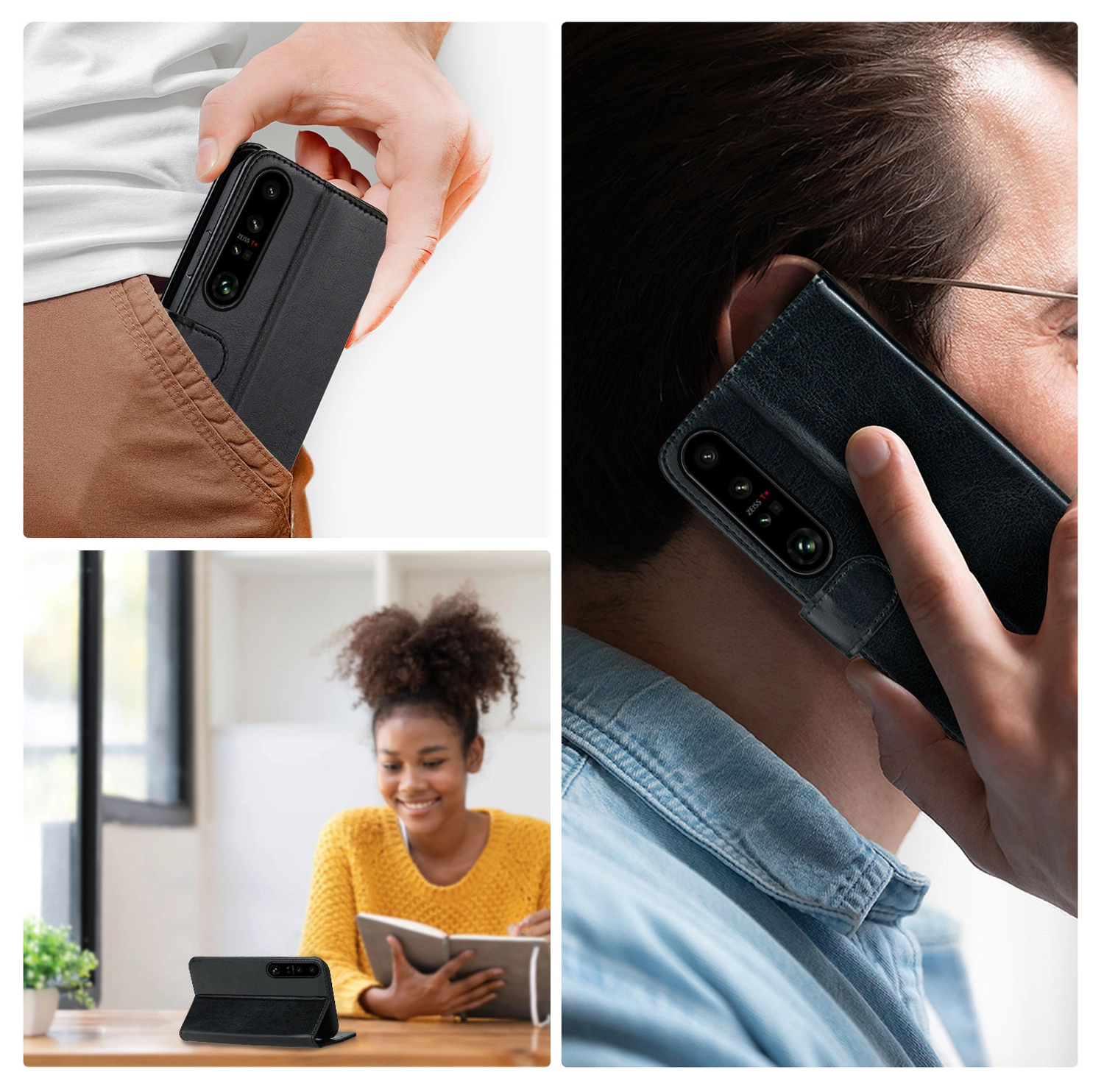 Rosso Element Sony Xperia 1 VII Hoesje Book Case Wallet Zwart afbeelding 4
