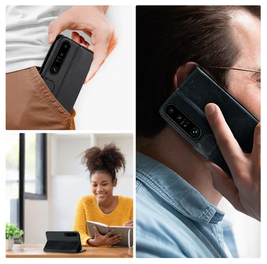 Rosso Element Sony Xperia 1 VII Hoesje Book Case Wallet Zwart afbeelding 4