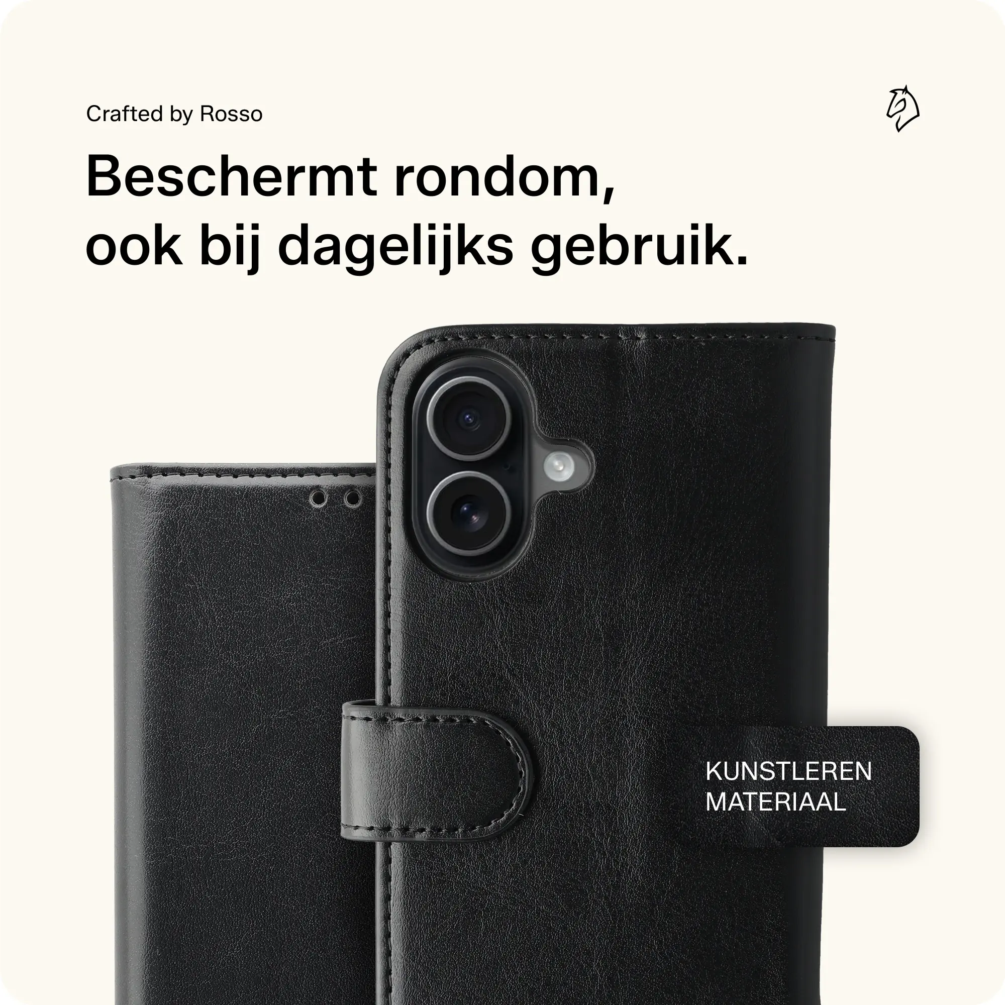 Rosso Element Apple iPhone 17 Hoesje Book Case Wallet Zwart afbeelding 4