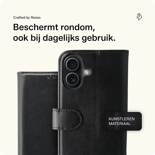 Rosso Element Apple iPhone 17 Hoesje Book Case Wallet Zwart afbeelding 4
