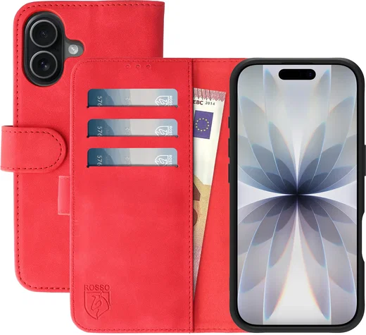 Rosso Element Apple iPhone 17 Hoesje Book Case Wallet Rood afbeelding 1