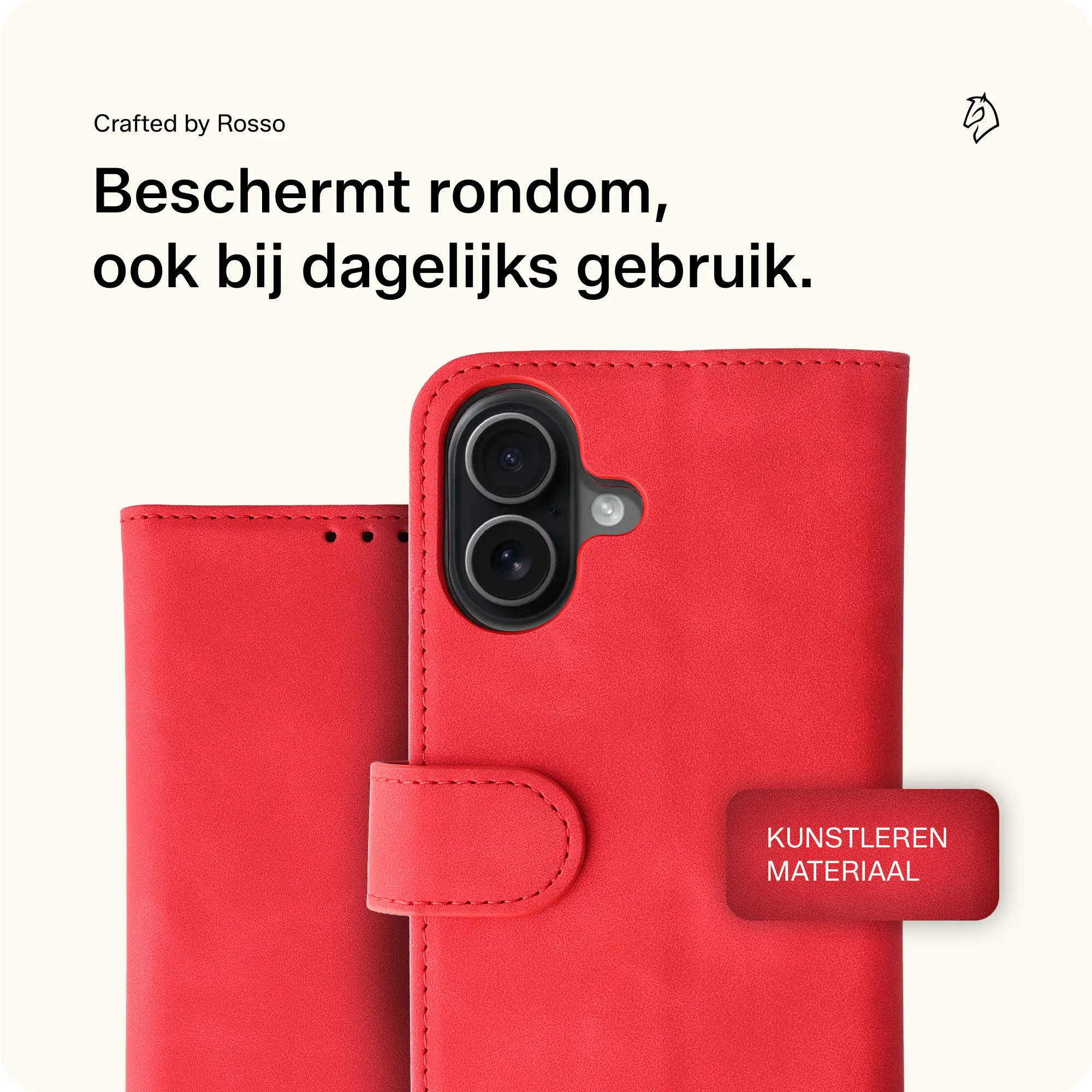 Rosso Element Apple iPhone 17 Hoesje Book Case Wallet Rood afbeelding 4