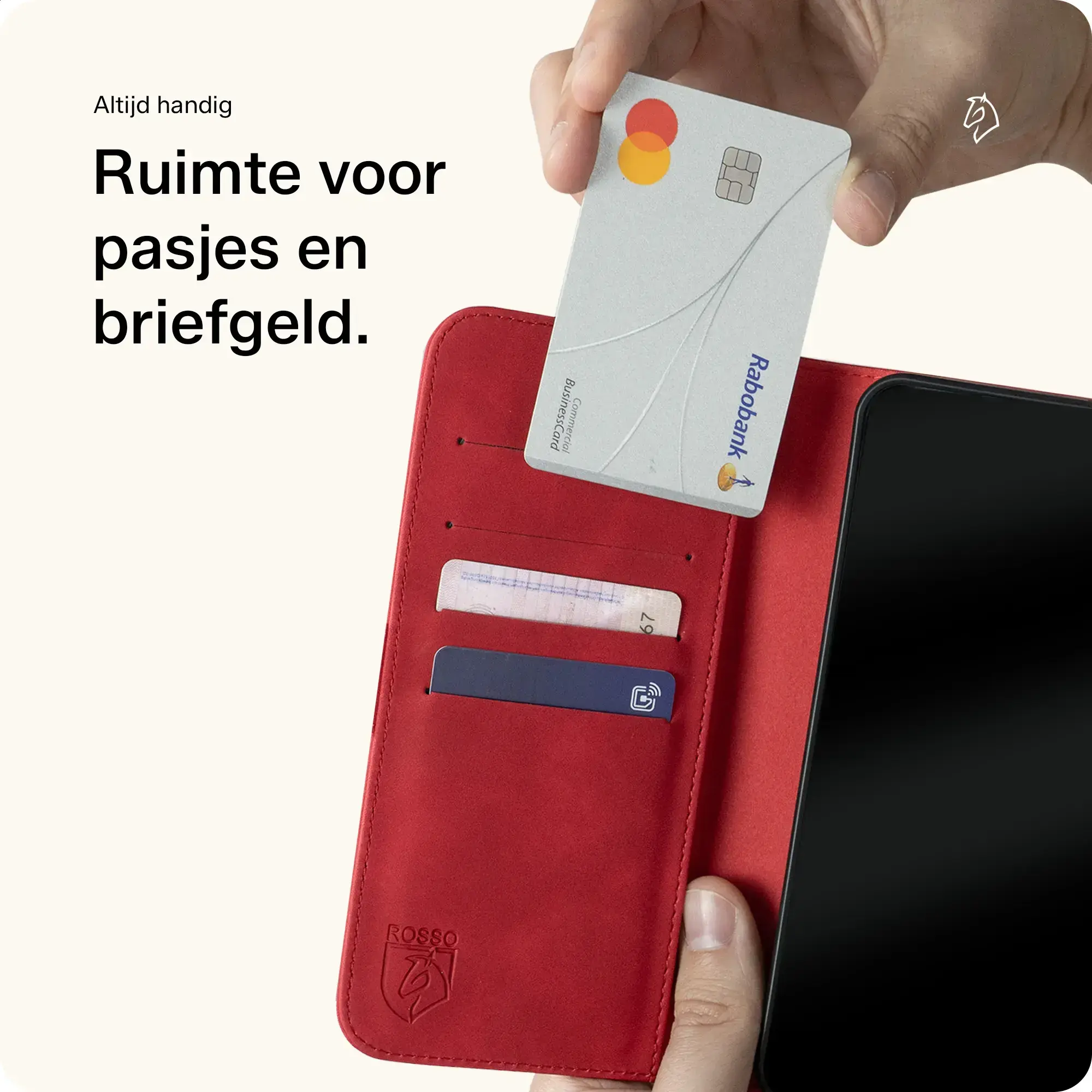 Rosso Element Apple iPhone 17 Hoesje Book Case Wallet Rood afbeelding 5