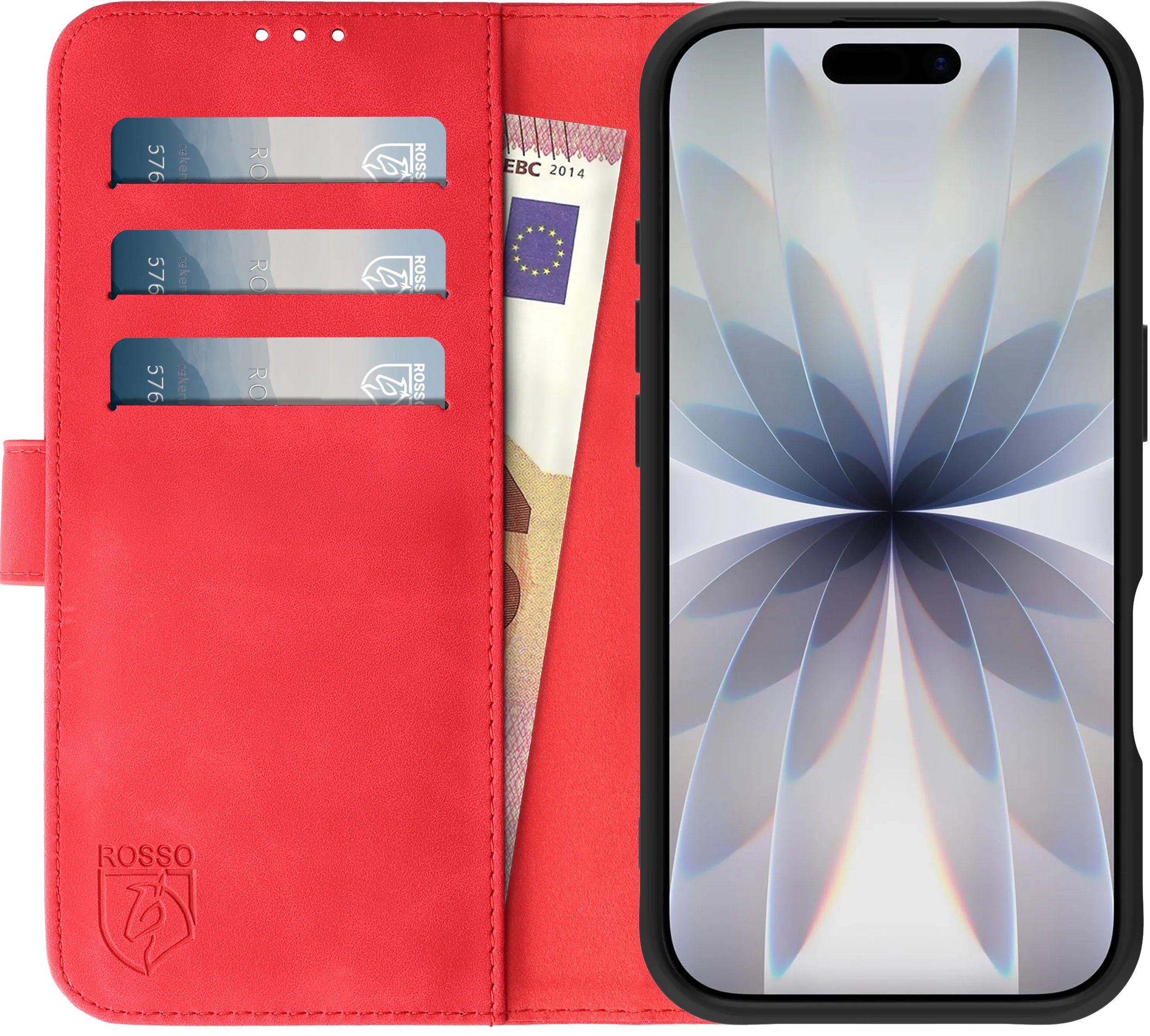 Rosso Element Apple iPhone 17 Hoesje Book Case Wallet Rood afbeelding 12