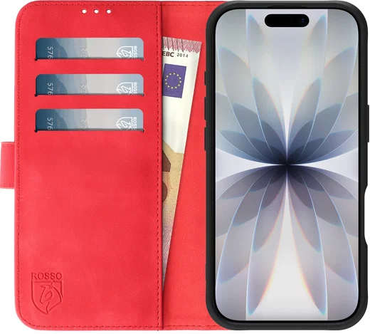 Rosso Element Apple iPhone 17 Hoesje Book Case Wallet Rood afbeelding 12