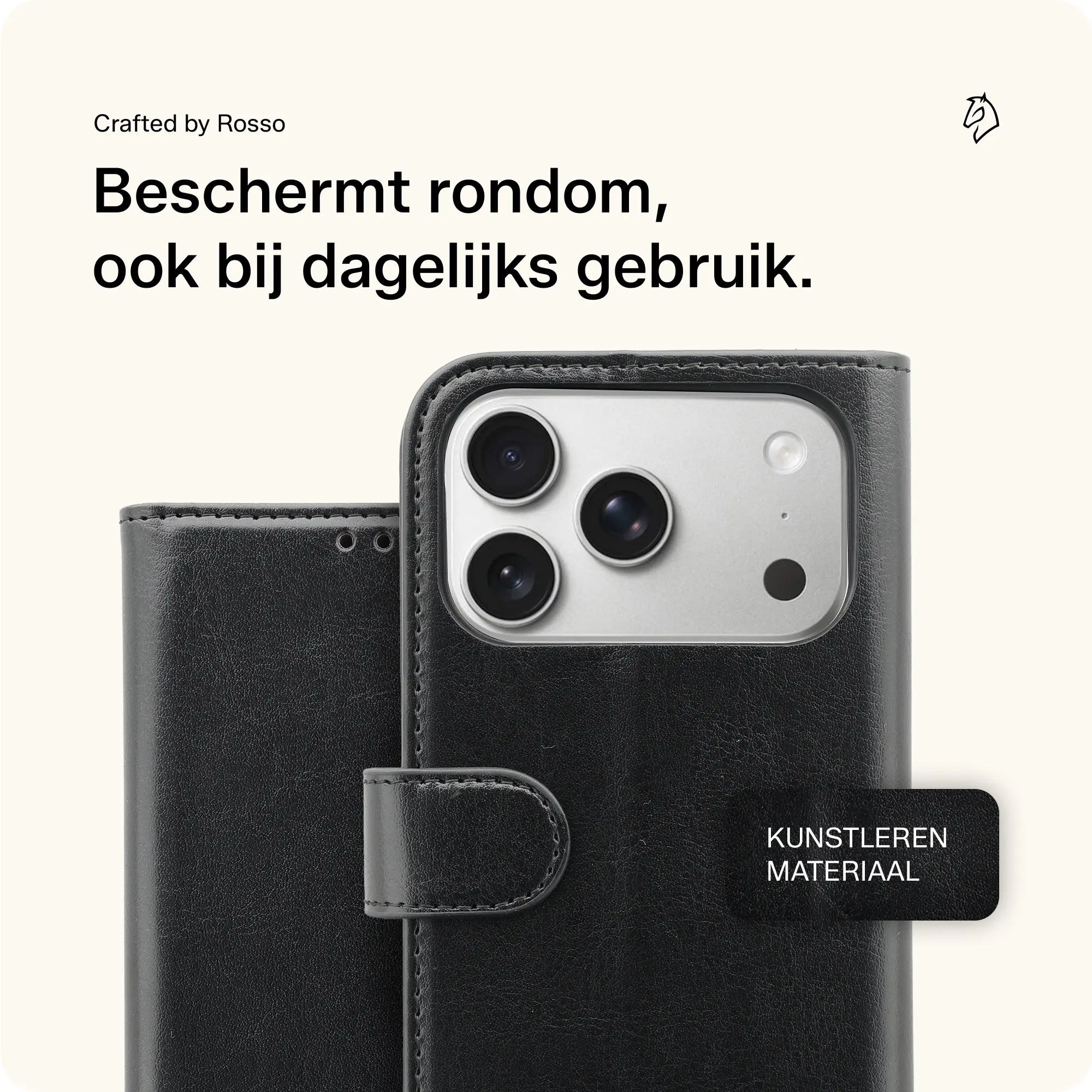 Rosso Element Apple iPhone 17 Pro Hoesje Book Case Wallet Zwart afbeelding 4