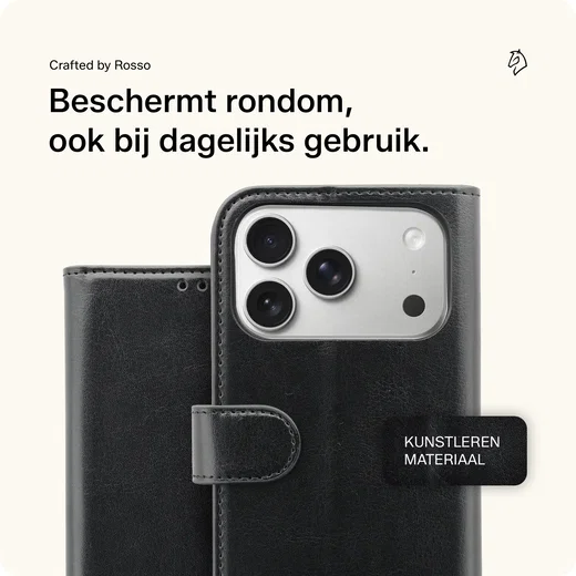 Rosso Element Apple iPhone 17 Pro Hoesje Book Case Wallet Zwart afbeelding 4