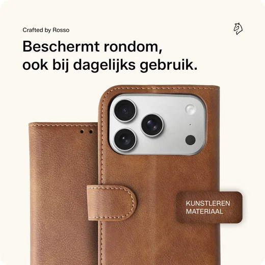 Rosso Element Apple iPhone 17 Pro Hoesje Book Case Wallet Bruin afbeelding 4