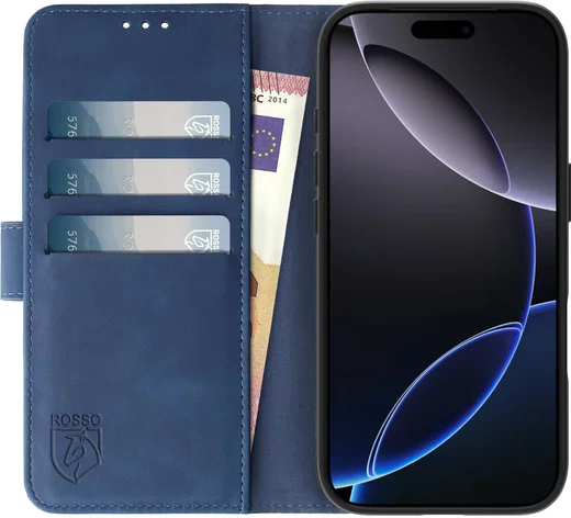 Rosso Element Apple iPhone 17 Pro Hoesje Book Case Wallet Blauw afbeelding 12