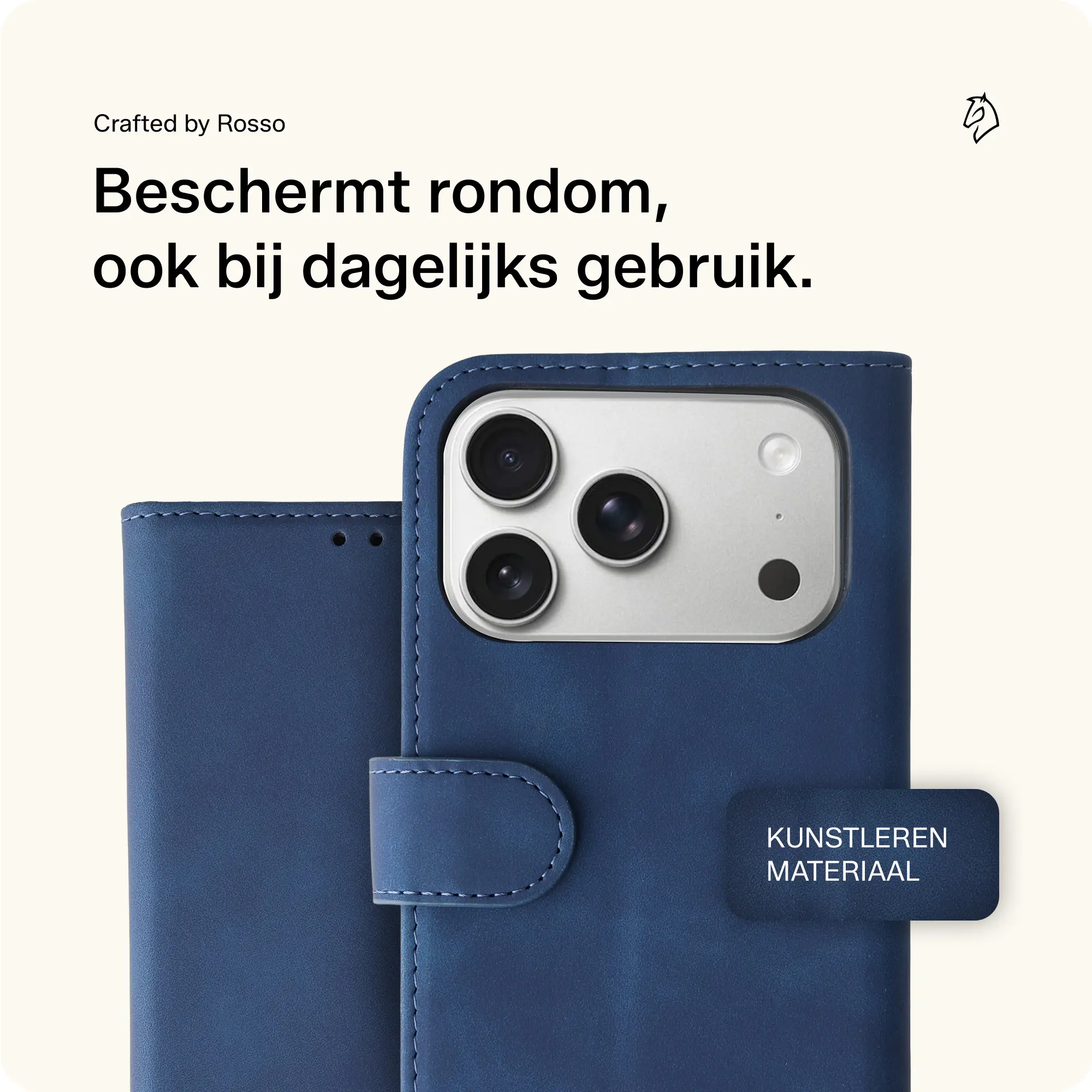 Rosso Element Apple iPhone 17 Pro Hoesje Book Case Wallet Blauw afbeelding 4