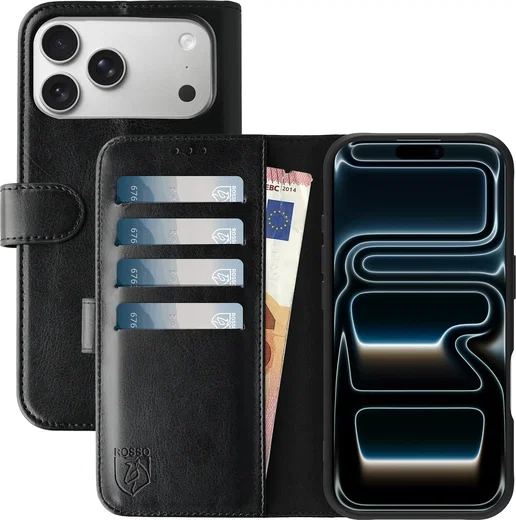 Rosso Element Apple iPhone 17 Pro Max Hoesje Book Case Wallet Zwart afbeelding 1