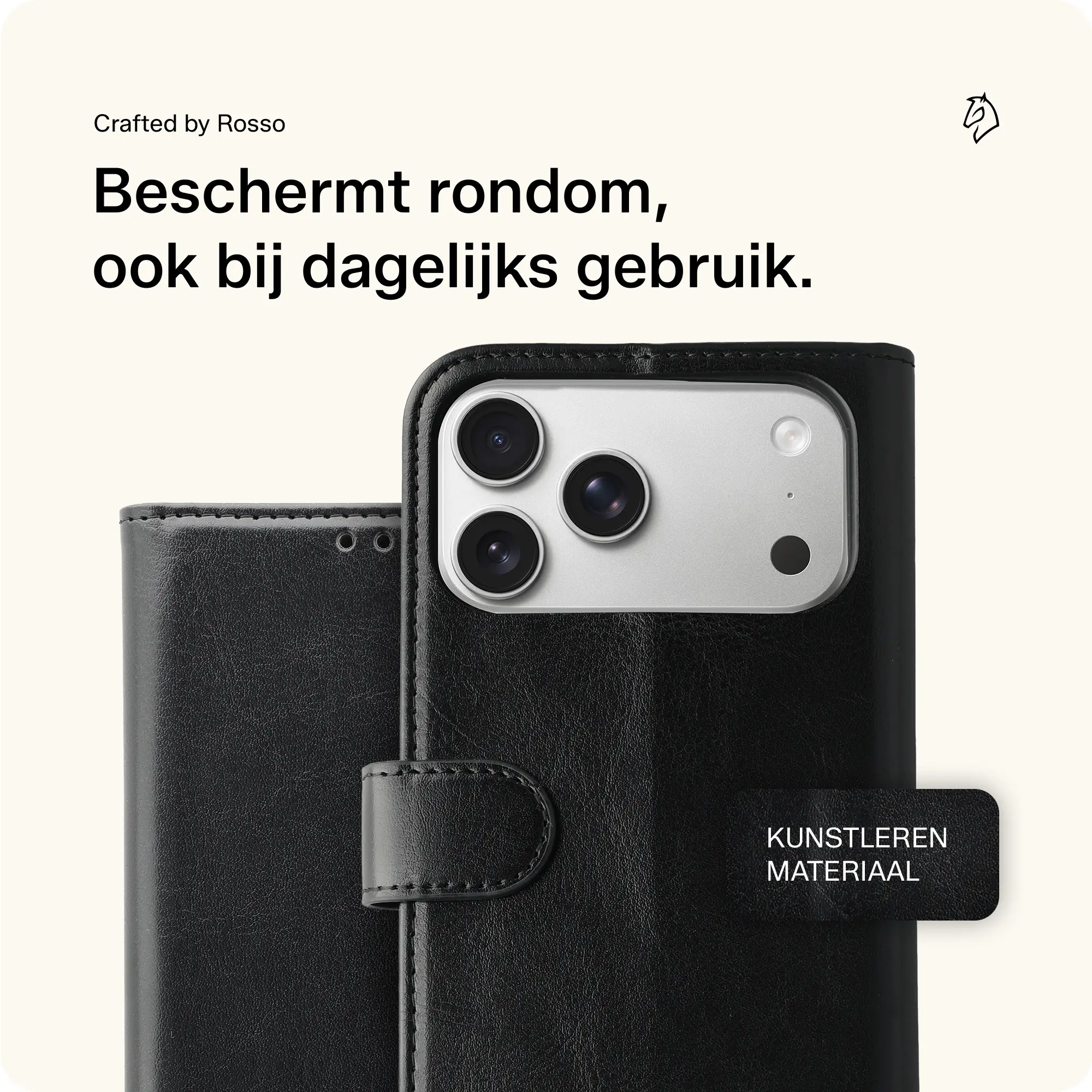 Rosso Element Apple iPhone 17 Pro Max Hoesje Book Case Wallet Zwart afbeelding 4