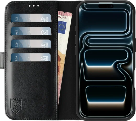 Rosso Element Apple iPhone 17 Pro Max Hoesje Book Case Wallet Zwart afbeelding 13