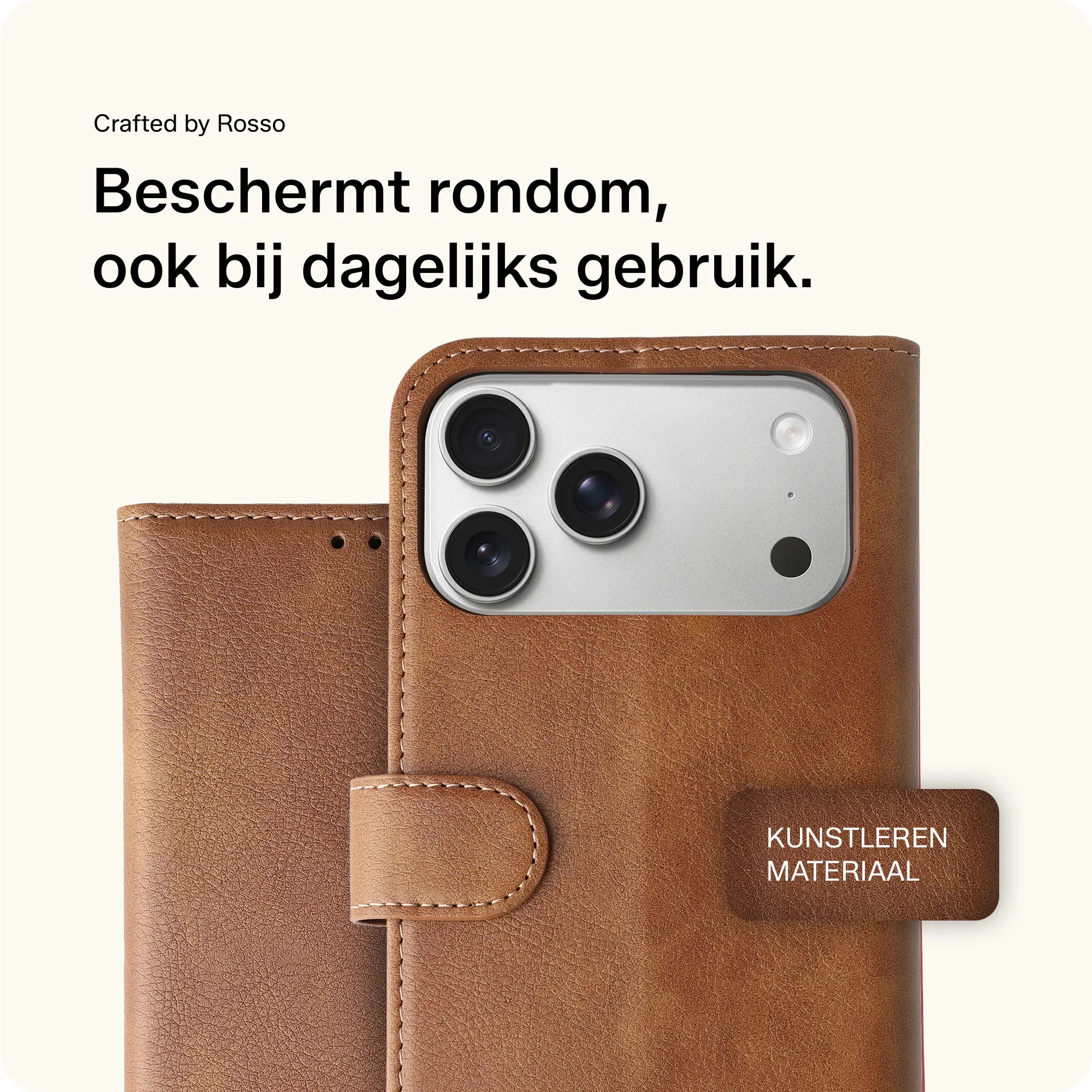 Rosso Element Apple iPhone 17 Pro Max Hoesje Book Case Wallet Bruin afbeelding 4