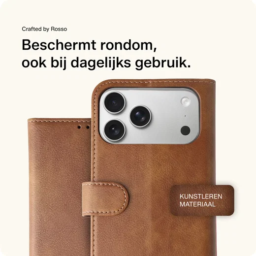 Rosso Element Apple iPhone 17 Pro Max Hoesje Book Case Wallet Bruin afbeelding 4