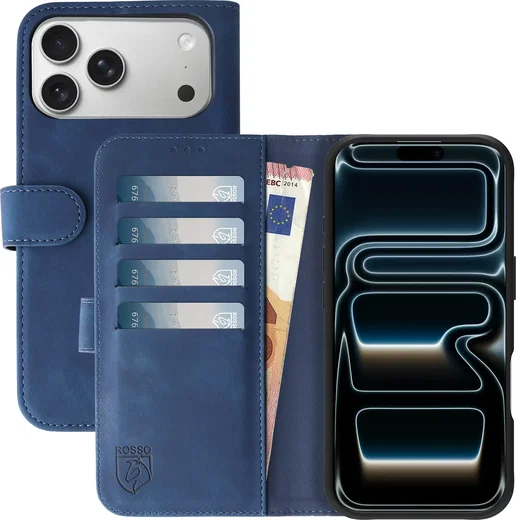 Rosso Element Apple iPhone 17 Pro Max Hoesje Book Case Wallet Blauw afbeelding 1