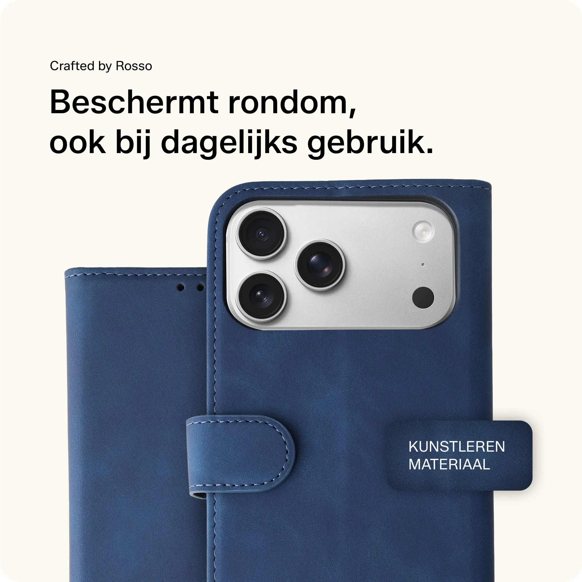 Rosso Element Apple iPhone 17 Pro Max Hoesje Book Case Wallet Blauw afbeelding 4
