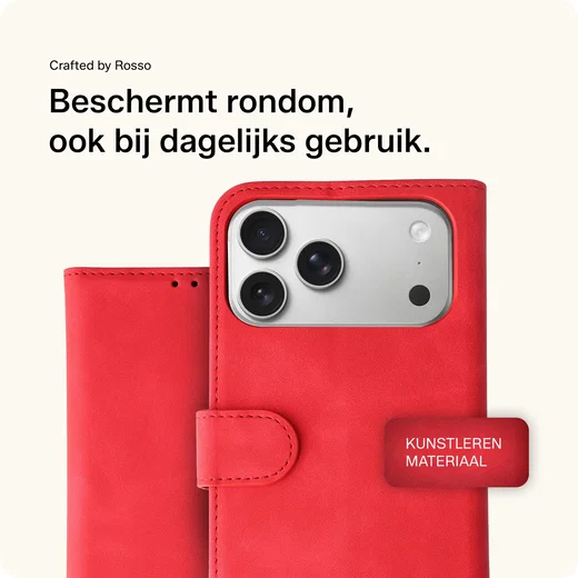 Rosso Element Apple iPhone 17 Pro Max Hoesje Book Case Wallet Rood afbeelding 4