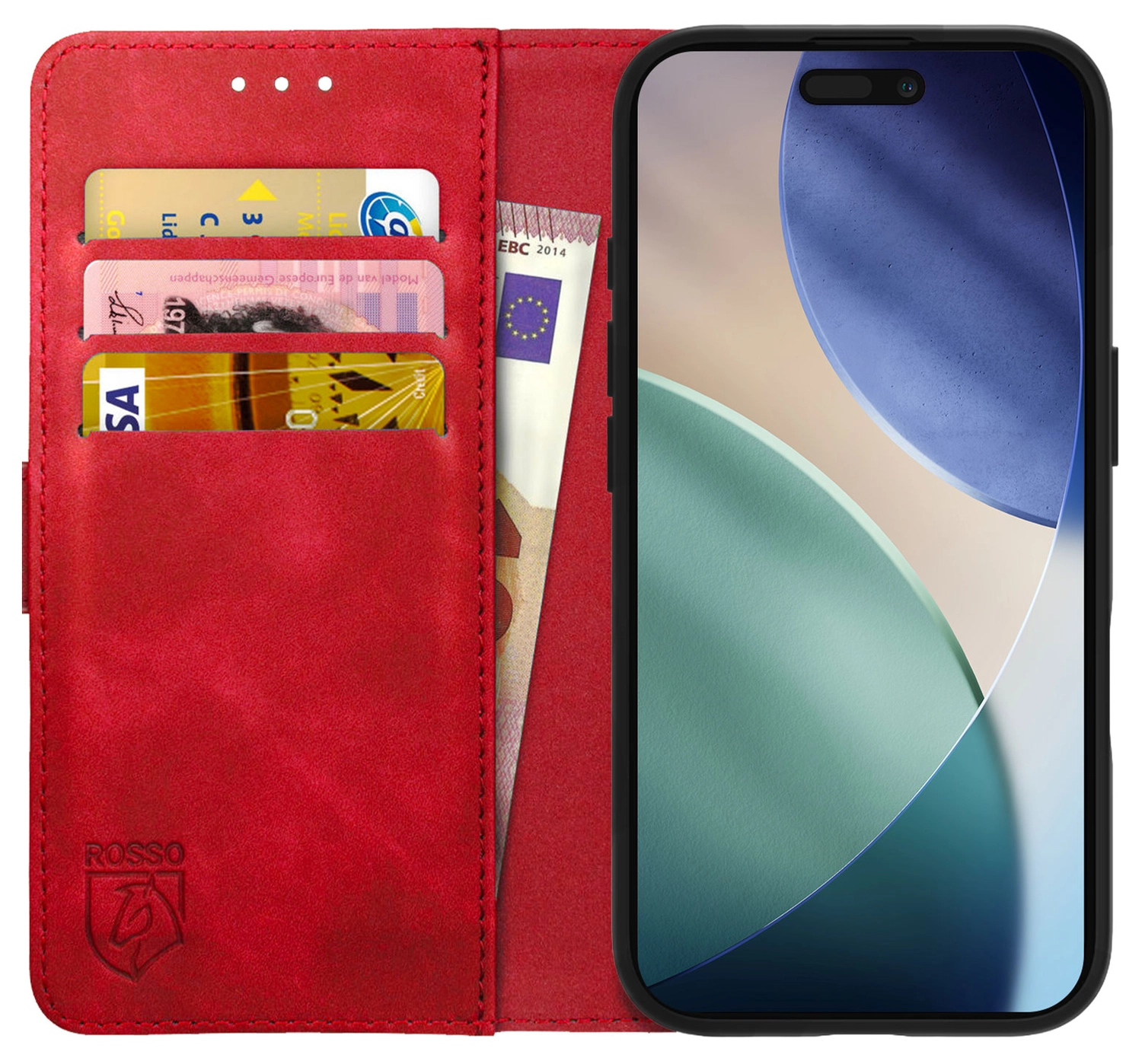 Rosso Element Apple iPhone Air Hoesje Book Case Wallet Rood afbeelding 1