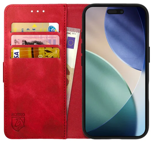 Rosso Element Apple iPhone Air Hoesje Book Case Wallet Rood afbeelding 1