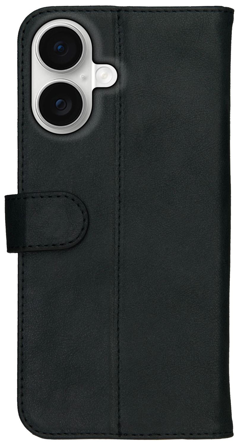 Rosso Deluxe Apple iPhone 17 Hoesje Echt Leer Book Case Zwart afbeelding 11