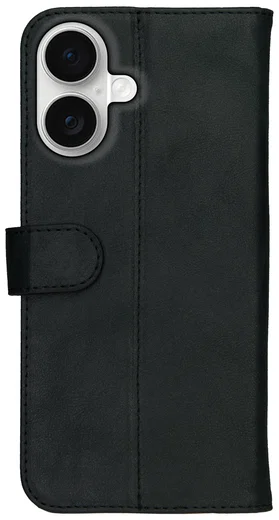 Rosso Deluxe Apple iPhone 17 Hoesje Echt Leer Book Case Zwart afbeelding 11