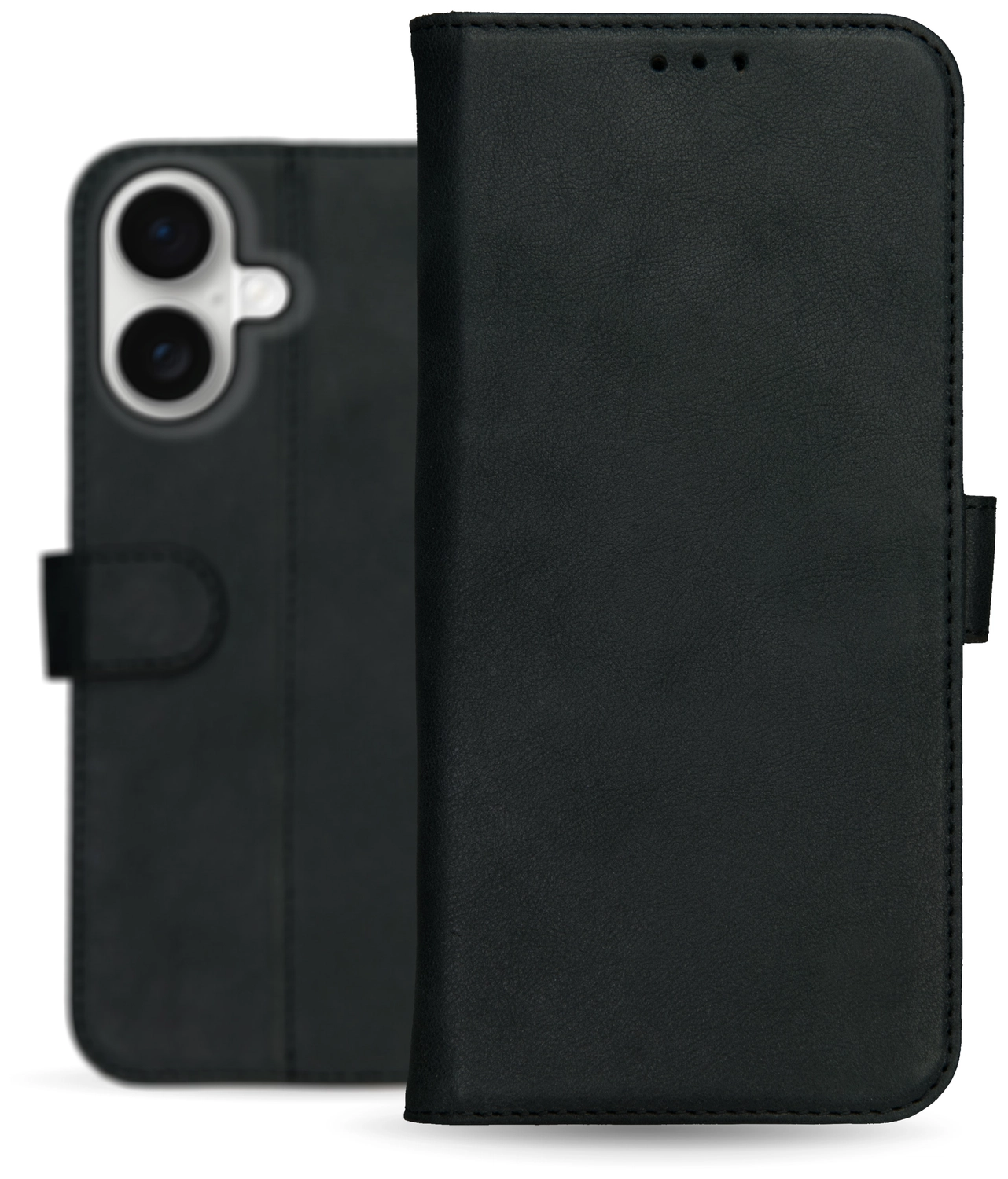 Rosso Deluxe Apple iPhone 17 Hoesje Echt Leer Book Case Zwart afbeelding 12