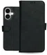 Rosso Deluxe Apple iPhone 17 Hoesje Echt Leer Book Case Zwart afbeelding 12