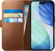 Rosso Deluxe Apple iPhone 17 Hoesje Echt Leer Book Case Bruin afbeelding 1