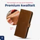 Rosso Deluxe Apple iPhone 17 Hoesje Echt Leer Book Case Bruin afbeelding 5
