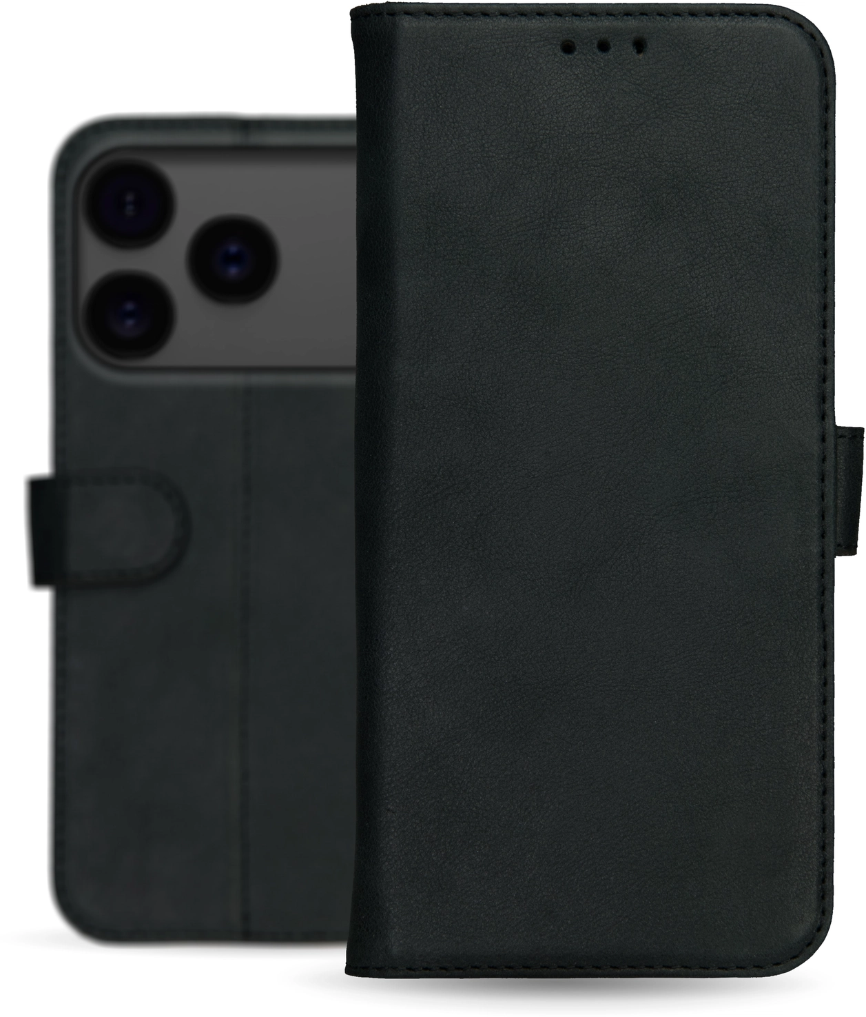 Rosso Deluxe Apple iPhone 17 Pro Hoesje Echt Leer Book Case Zwart afbeelding 11