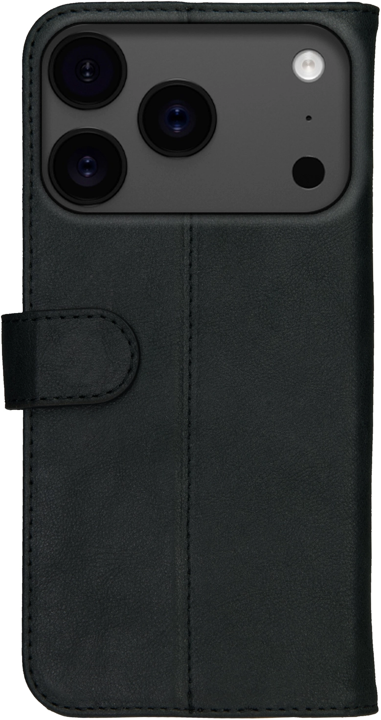 Rosso Deluxe Apple iPhone 17 Pro Hoesje Echt Leer Book Case Zwart afbeelding 13
