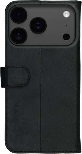 Rosso Deluxe Apple iPhone 17 Pro Hoesje Echt Leer Book Case Zwart afbeelding 13